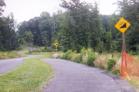 Follow the asphalt path along the private road at the end of Bright Pond Rd.