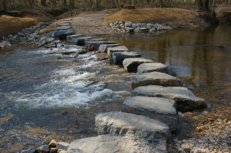 Large stone (boulder) crossing.