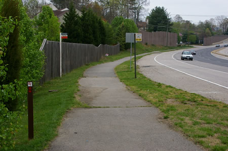 The walk starts from the northeast corner of Whitlers Creek Dr. and the Fairfax County Parkway. Follow the asphalt trail east along the Parkway.