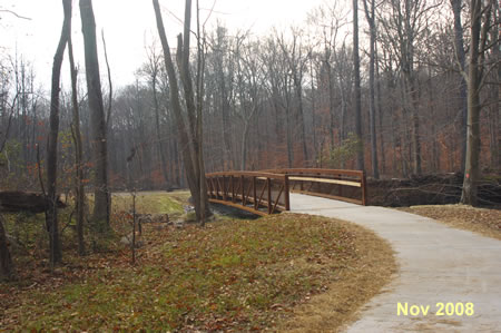 The trail crosses another bridge over Accotink Creek.