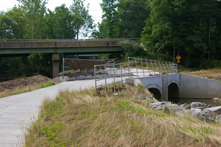 The trail crosses another damaged bridge prior to Rt. 236.