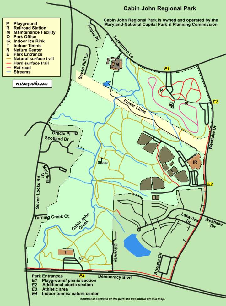 Cabin John Regional Park Map