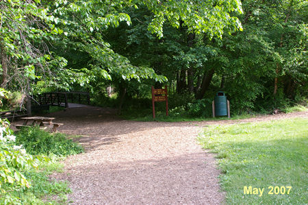 Take the bridge over Big Rocky Run.