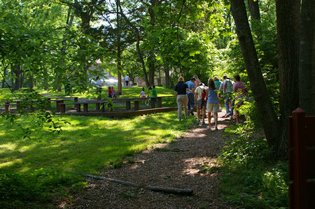 A tour group at the Walney Visitor Center.