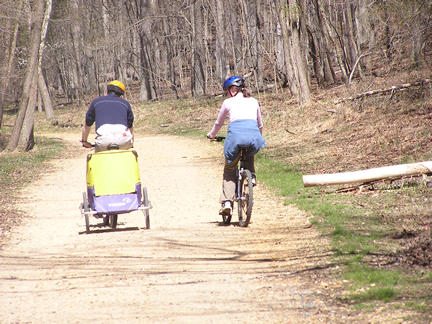 Some trails are suitable for bicycling.