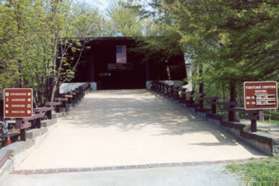 The entrance to the visitor center is via a ramp on the other (south) side.