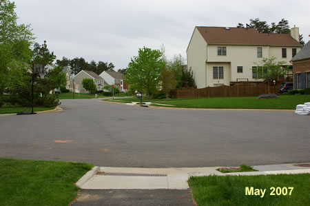 Upon reaching the street follow the sidewalk on the right.