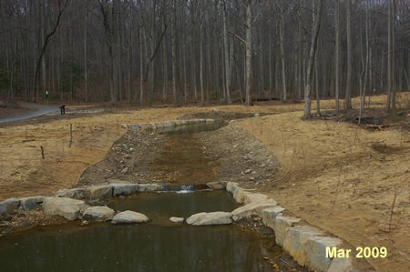 Looking west at bridge at Lake Audubon