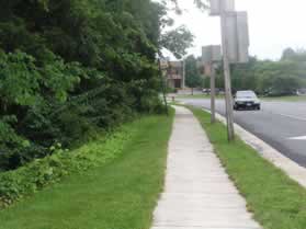 The walk starts from the corner of Elden St. and Herndon Parkway. Walk south on the sidewalk along Herndon Parkway.