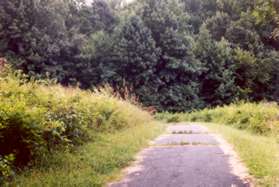 The path enters the pipeline area and turns left.