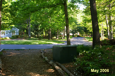 The trail ends at a private road. Follow the private road on the left. There is little traffic on this road.